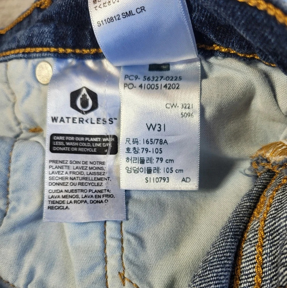 SOLD Levi's 501 Distressed Hem Button Fly High Waisted Shorts Whiskered - Picture 8 of 12